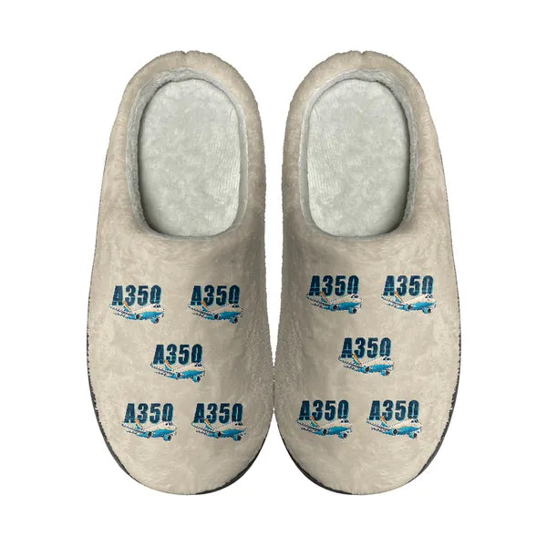 Airbus A350F - Slippers - Cotton - Cartoon Pattern - Beige