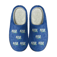 Thumbnail for Airbus A350F - Slippers - Cotton - Cartoon Pattern - Blue