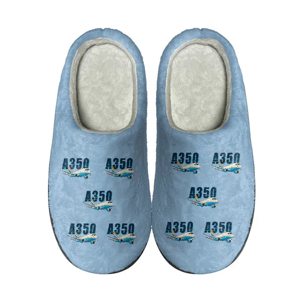 Airbus A350F - Slippers - Cotton - Cartoon Pattern - Light Blue