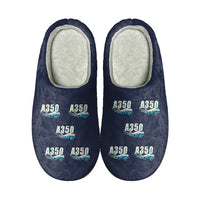 Thumbnail for Airbus A350F - Slippers - Cotton - Cartoon Pattern - Navy Blue