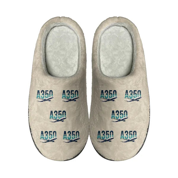 Airbus A350F - Slippers - Cotton - Original Pattern - Beige