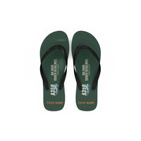 Thumbnail for Airbus A350F - Slippers - Flip Flops - Cartoon + Name - Dark Green