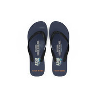 Thumbnail for Airbus A350F - Slippers - Flip Flops - Cartoon + Name - Navy Blue