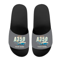 Thumbnail for Airbus A350F - Slippers - Sport - Cartoon + Name - Gray