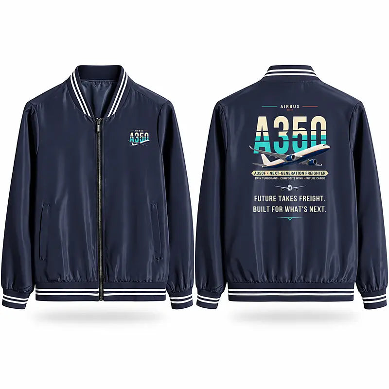 Airbus A350F Stylish Jackets - Baseball Collar - Original - Navy Blue