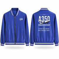 Thumbnail for Airbus A350F Stylish Jackets - Baseball Collar - Original - Royal Blue
