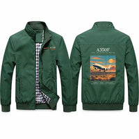 Thumbnail for Airbus A350F Stylish Jackets - Stand Collar - Poster - Green