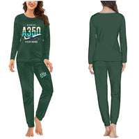 Thumbnail for Airbus A350F - Women Pajamas - Original Chest + Name - Dark Green