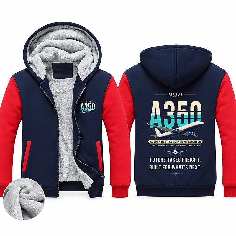 Airbus A350F Zipped Sweatshirts - Original - Navy & Red