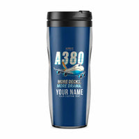 Thumbnail for Airbus A380-800 - Cartoon + Name - Plastic (No Holder) - Blue
