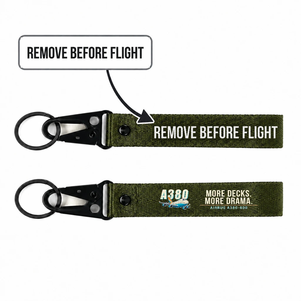 Airbus A380-800 Hawk-Shaped Key Chains - Dark Green - Cartoon - Remove Before Flight