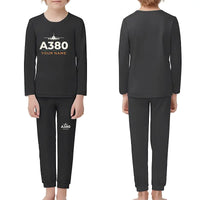 Thumbnail for Airbus A380-800 - Children Pajamas - Heritage Chest + Name - Black