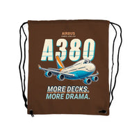 Thumbnail for Airbus A380-800 - Drawstring Bag - Cartoon - Brown