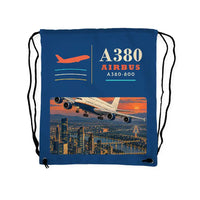 Thumbnail for Airbus A380-800 - Drawstring Bag - Classic - Blue