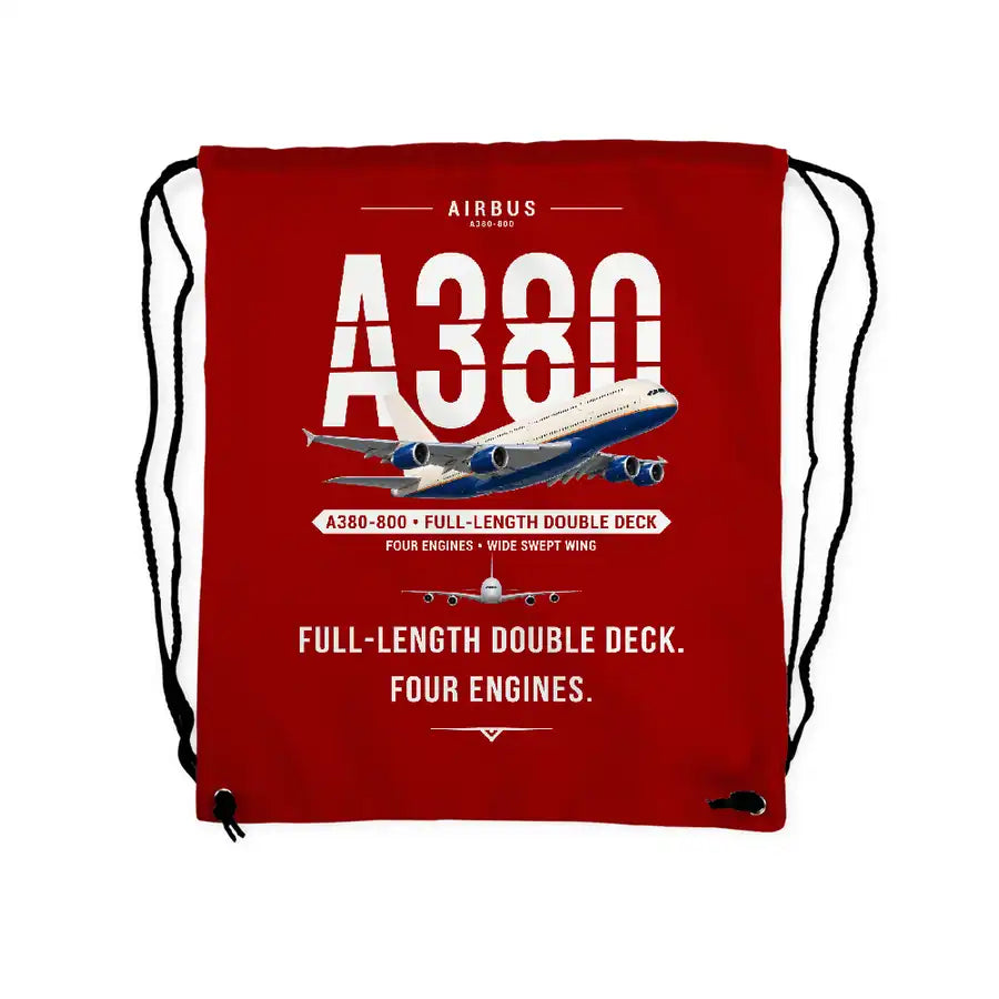 Airbus A380-800 - Drawstring Bag - Original - Red