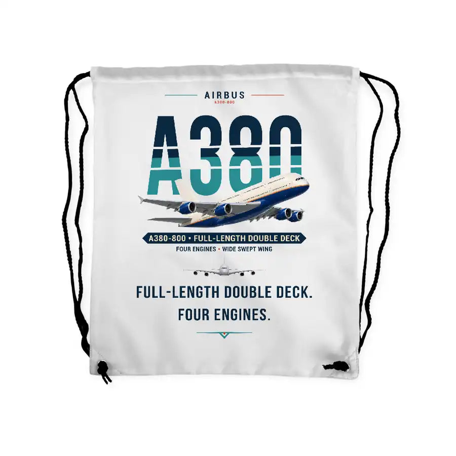 Airbus A380-800 - Drawstring Bag - Original - White