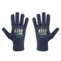 Thumbnail for Airbus A380-800 - Gloves - Full - Cartoon + Name - Navy Blue