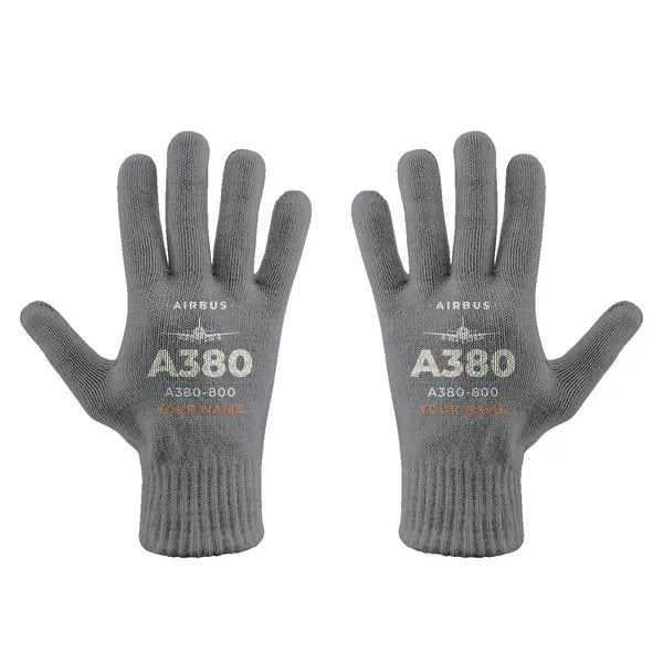 Airbus A380-800 - Gloves - Full - Heritage + Name - Gray