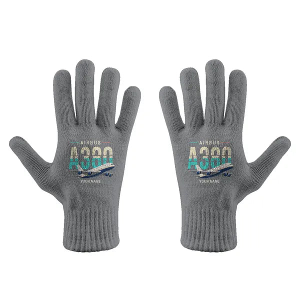 Airbus A380-800 - Gloves - Full - Original + Name - Gray