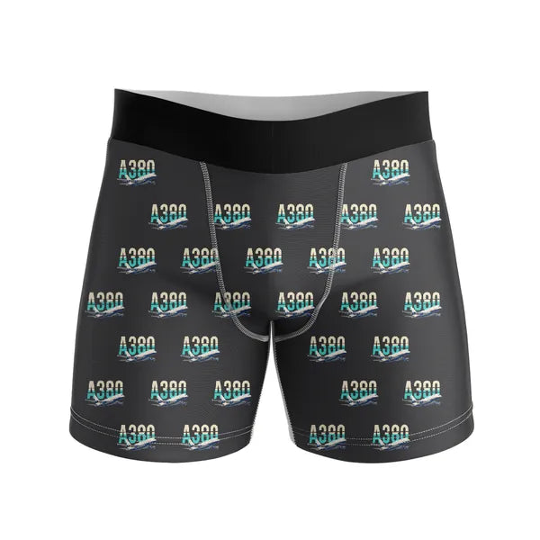 Airbus A380-800 - Men Boxers - Original Pattern - Black