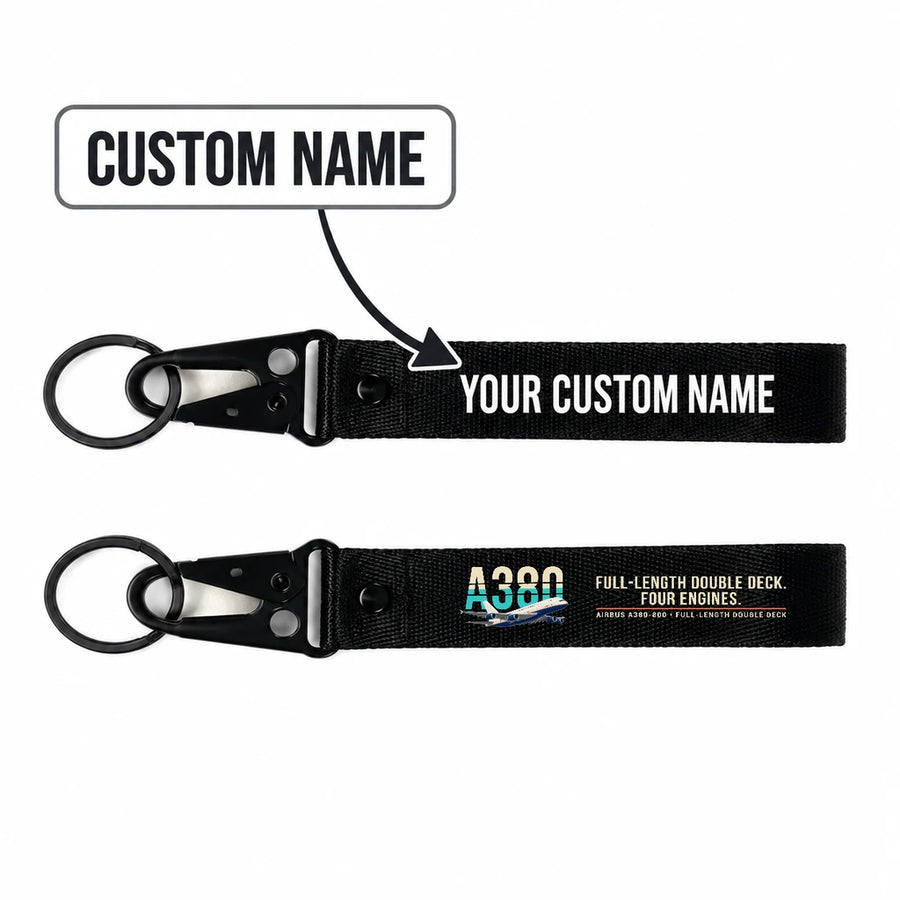 Airbus A380-800 Hawk-Shaped Key Chains - Black - Original - Personalized