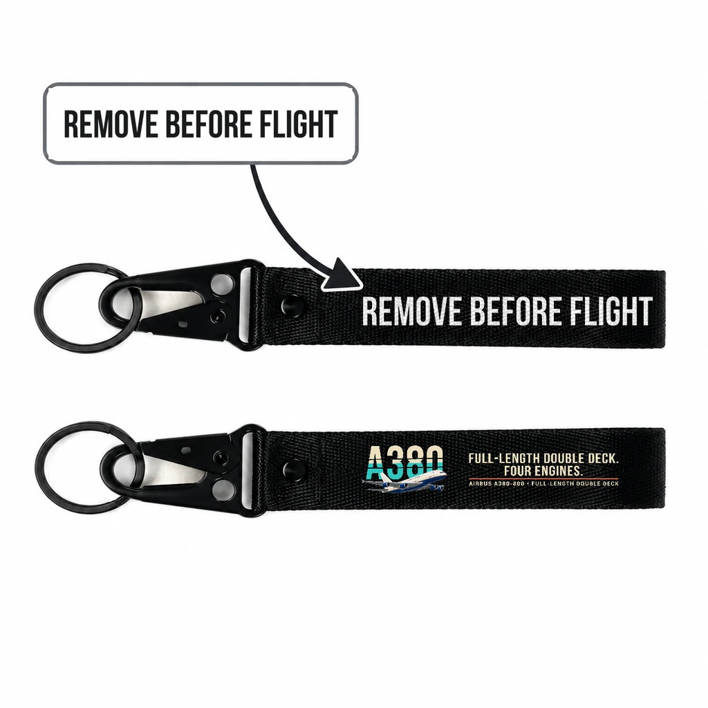 Airbus A380-800 Hawk-Shaped Key Chains - Black - Original - Remove Before Flight