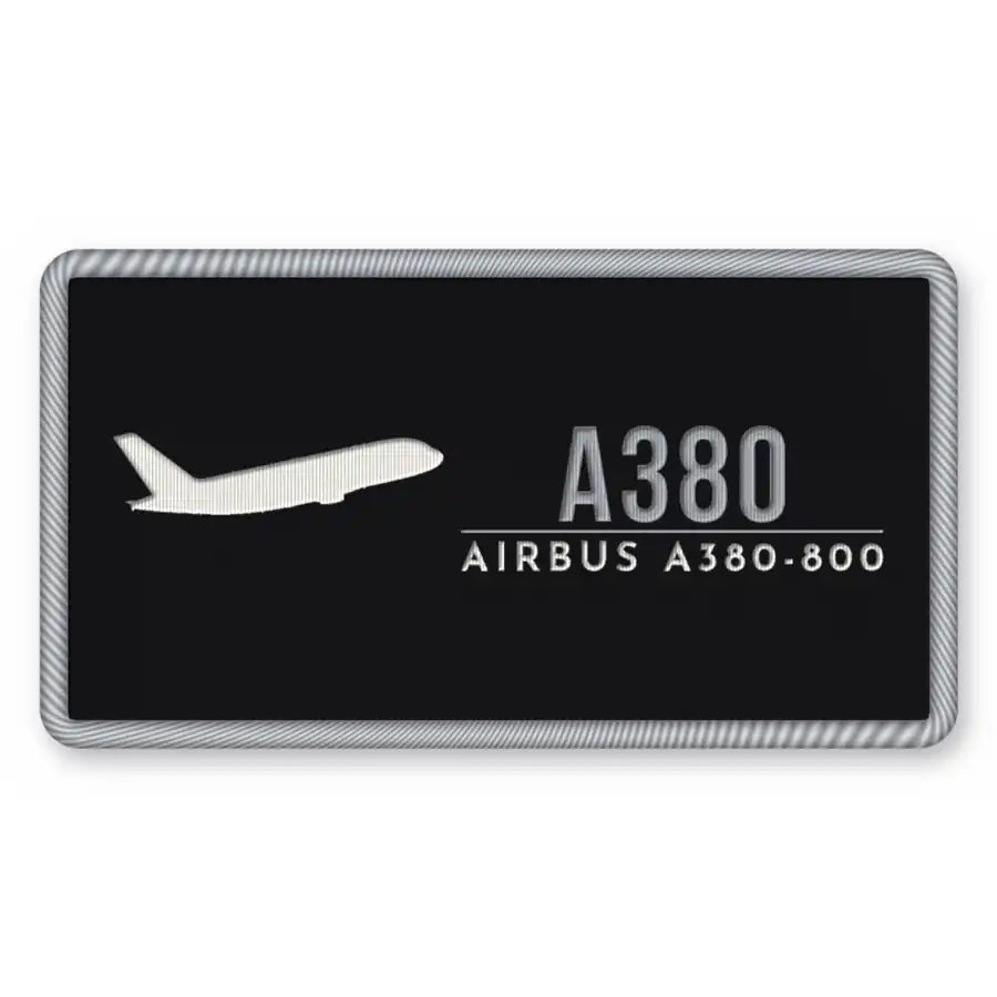 Airbus A380-800 Patches - Rectangle - Black Silver