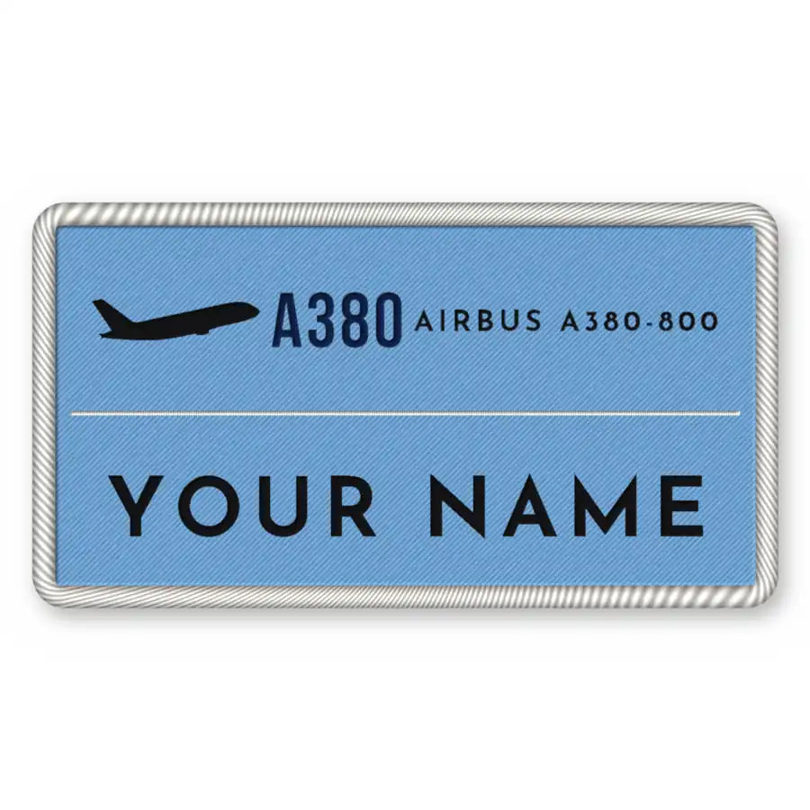 Airbus A380-800 Patches - Rectangle + Name - Sky Navy