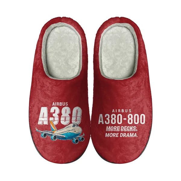Airbus A380-800 - Slippers - Cotton - Cartoon - Red