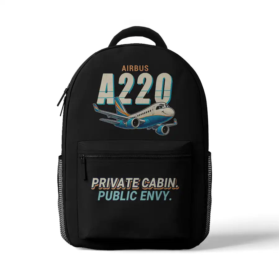 Airbus ACJ TwoTwenty - 3D Backpack - Cartoon - Black