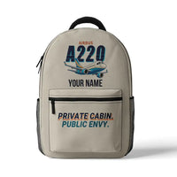 Thumbnail for Airbus ACJ TwoTwenty - 3D Backpack - Cartoon + Name - Beige