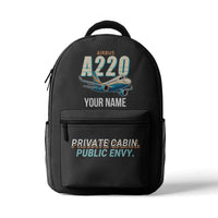 Thumbnail for Airbus ACJ TwoTwenty - 3D Backpack - Cartoon + Name - Gray