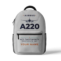 Thumbnail for Airbus ACJ TwoTwenty - 3D Backpack - Heritage + Name - White
