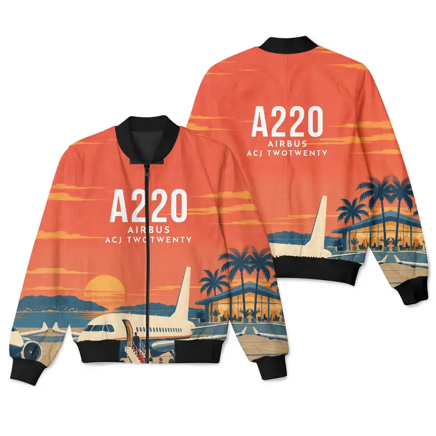 Airbus ACJ TwoTwenty 3D All-Over Print Clothing - Bomber Jacket - 3D