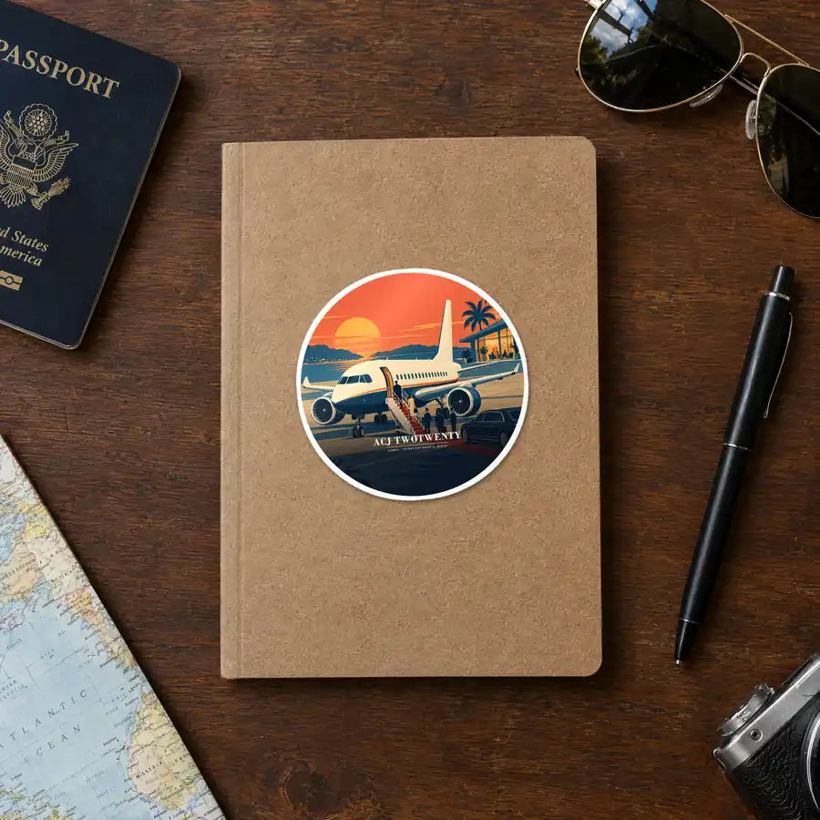 Airbus ACJ TwoTwenty - 3D - Circle Sticker - Notebook