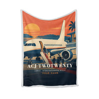 Thumbnail for Airbus ACJ TwoTwenty - 3D + Name - Blanket - Full Print