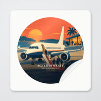 Thumbnail for Airbus ACJ TwoTwenty - 3D + Name - Circle Sticker - Peel