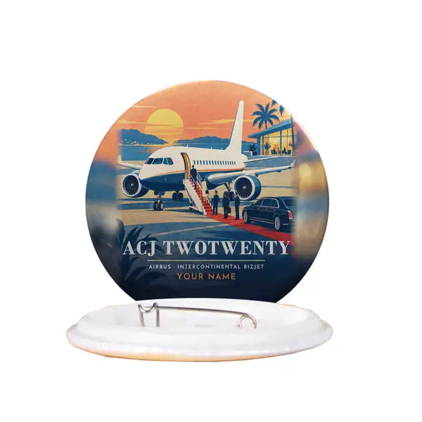 Airbus ACJ TwoTwenty - 3D + Name - Pin - Full Print