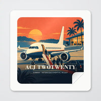 Thumbnail for Airbus ACJ TwoTwenty - 3D - Square Sticker - Peel