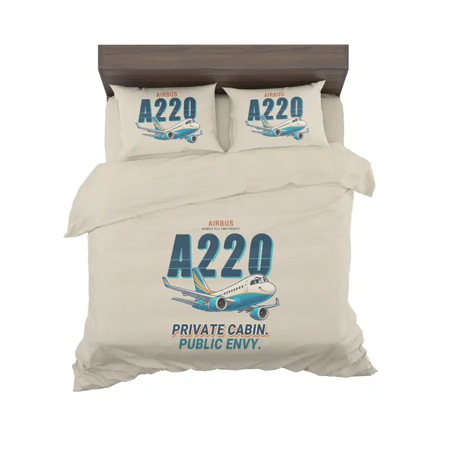 Airbus ACJ TwoTwenty - Cartoon - Bedding Set - Beige