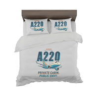 Thumbnail for Airbus ACJ TwoTwenty - Cartoon - Bedding Set - Light Gray