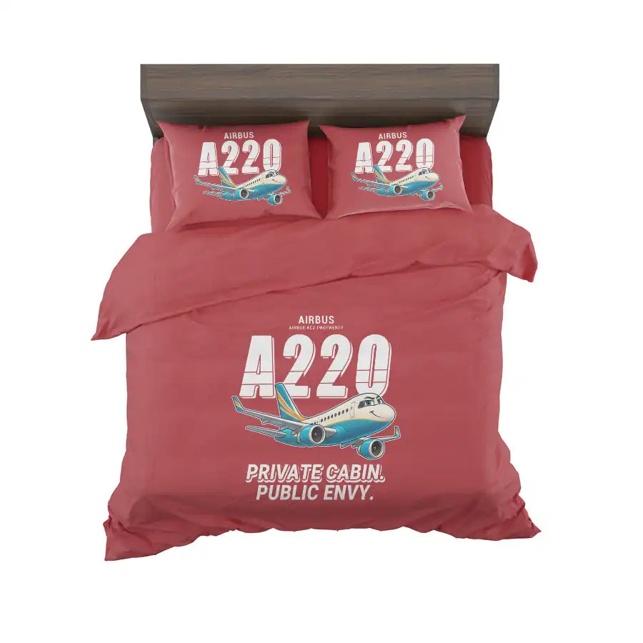 Airbus ACJ TwoTwenty - Cartoon - Bedding Set - Red