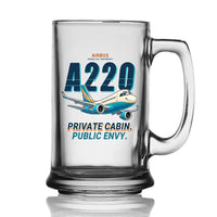 Thumbnail for Airbus ACJ TwoTwenty - Cartoon - Beer Glass with Holder