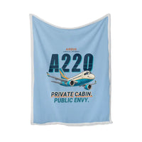 Thumbnail for Airbus ACJ TwoTwenty - Cartoon - Blanket - Light Blue