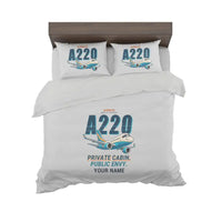 Thumbnail for Airbus ACJ TwoTwenty - Cartoon + Name - Bedding Set - Light Gray