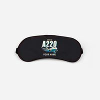 Thumbnail for Airbus ACJ TwoTwenty - Cartoon + Name - Sleep Mask - Black
