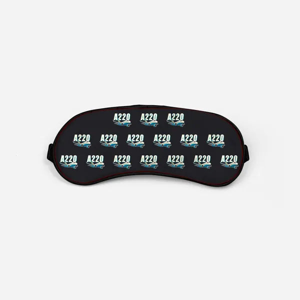 Airbus ACJ TwoTwenty - Cartoon Pattern - Sleep Mask - Black