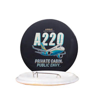 Thumbnail for Airbus ACJ TwoTwenty - Cartoon - Pin - Black