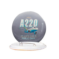 Thumbnail for Airbus ACJ TwoTwenty - Cartoon - Pin - Gray