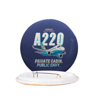 Thumbnail for Airbus ACJ TwoTwenty - Cartoon - Pin - Navy Blue